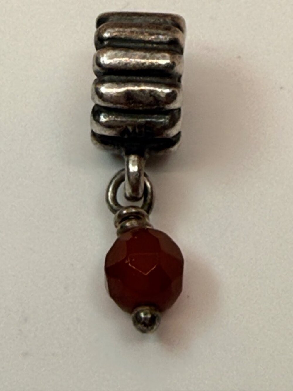 Retired Pandora 790166K Red Carnelian Sterling Silver Dangle Charm